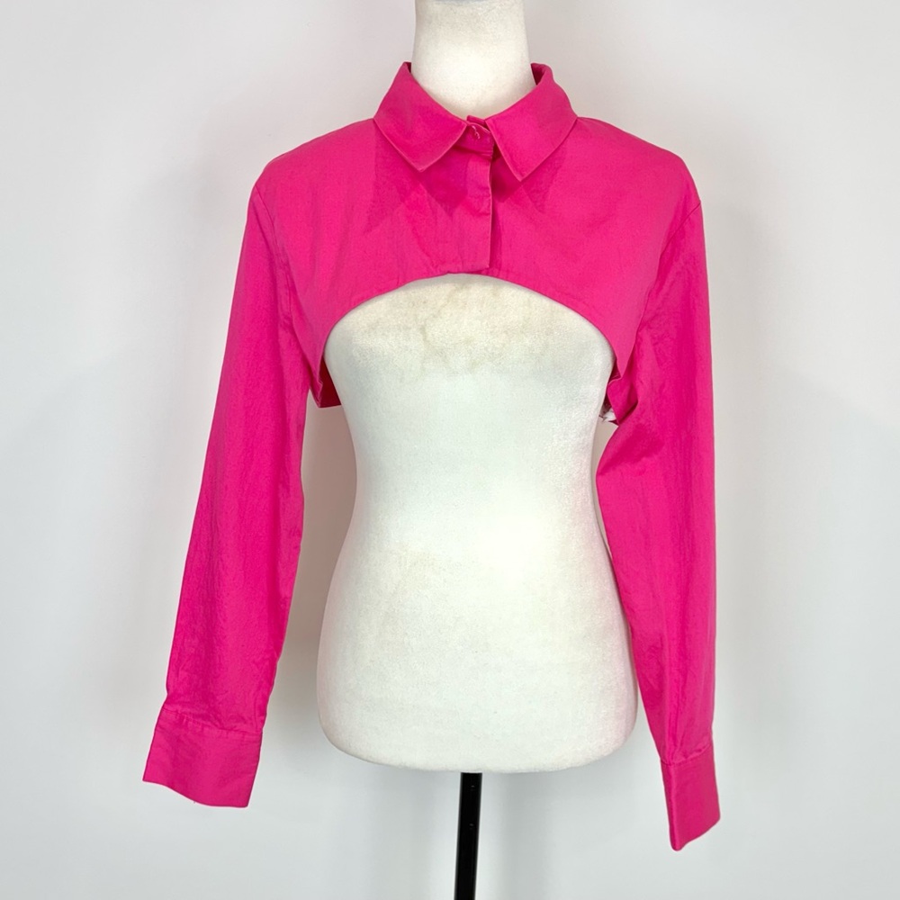 Zara pink cropped shirt - Picture 2 of 5